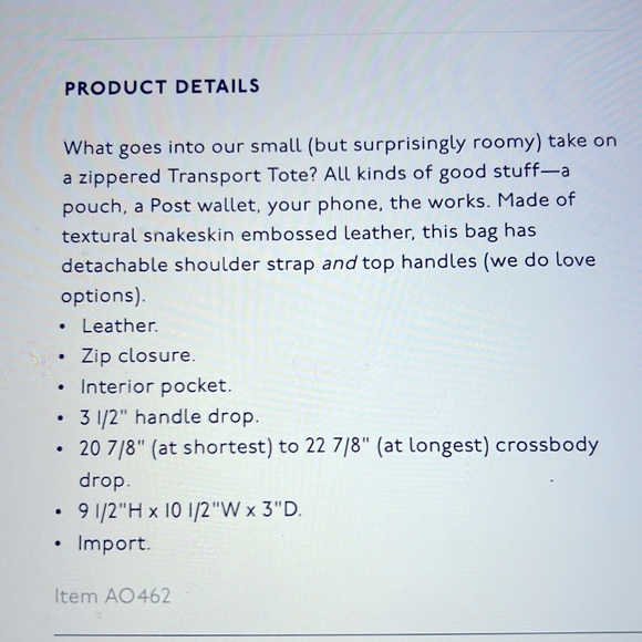 Madewell zip top transport crossbody snake print leather NWT - Picture 6 of 6